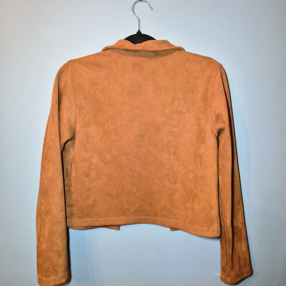 Women's Orange Suede Jacket - Picture 6 of 7